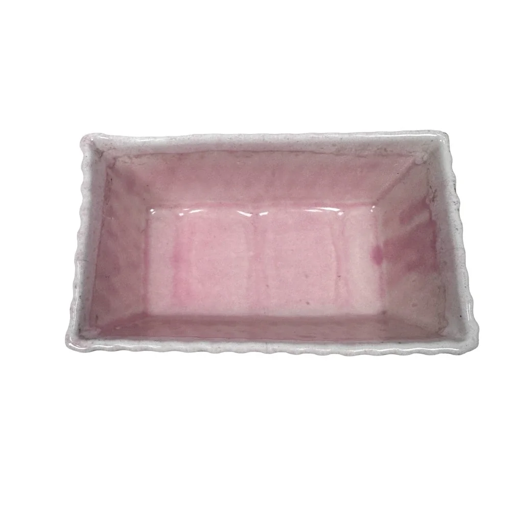 Vintage Cookson Pottery Planter MCM Rose Pink Drip‎ Glaze Mid-Century Modern 296